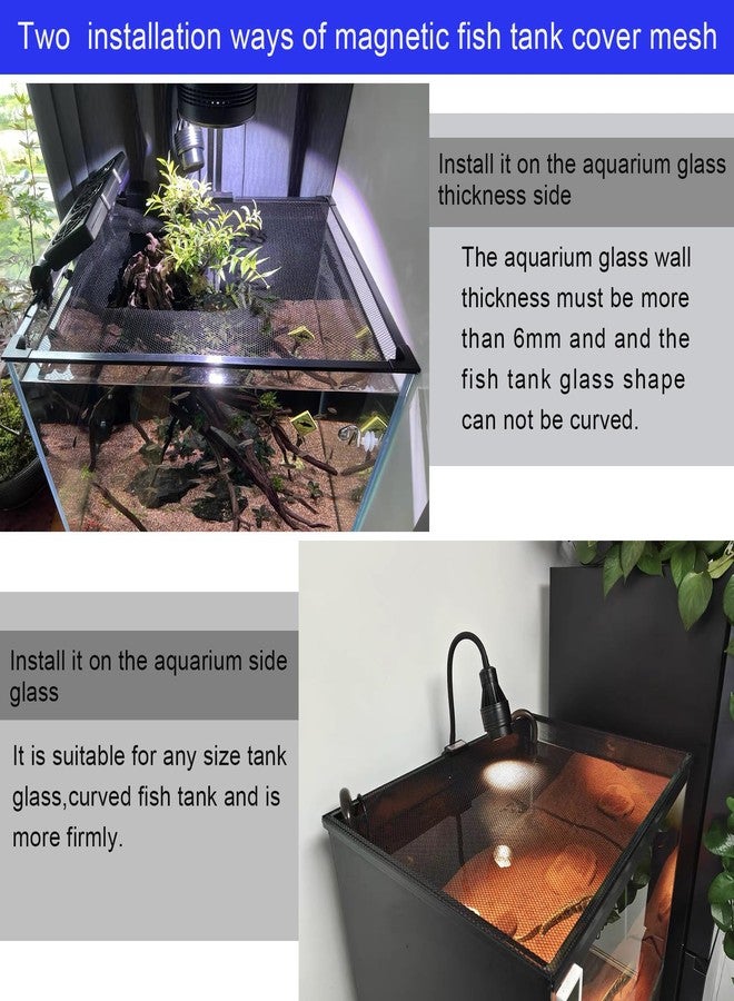 NestBasics Magnetic Aquarium lid Fish Tank Hood top Cover Anti-Jumping net Cover mesh to Protect Fishs Jumping Out of Fishes Tank Hoods - Image 4